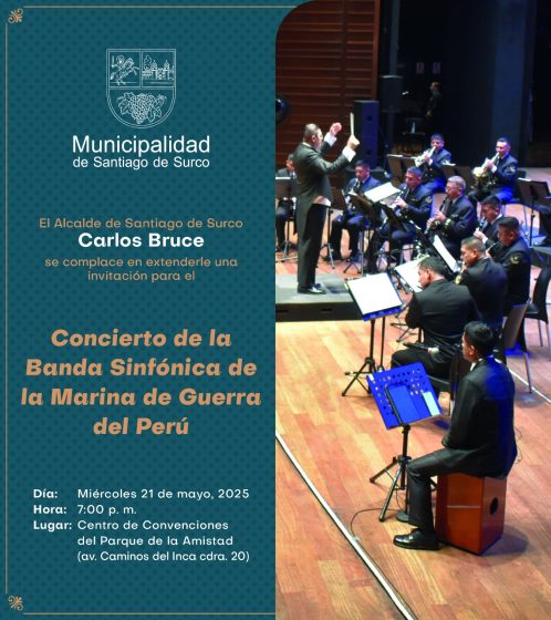 Banda Sinfónica de la Marina dará concierto gratuito en el Centro de Convenciones de la Municipalidad de Surco